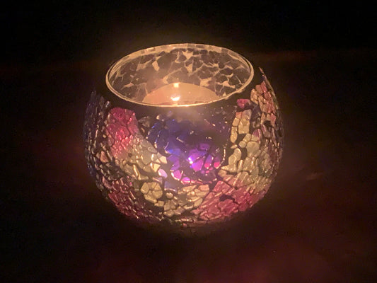 Mosaic Glass Tealight Holder